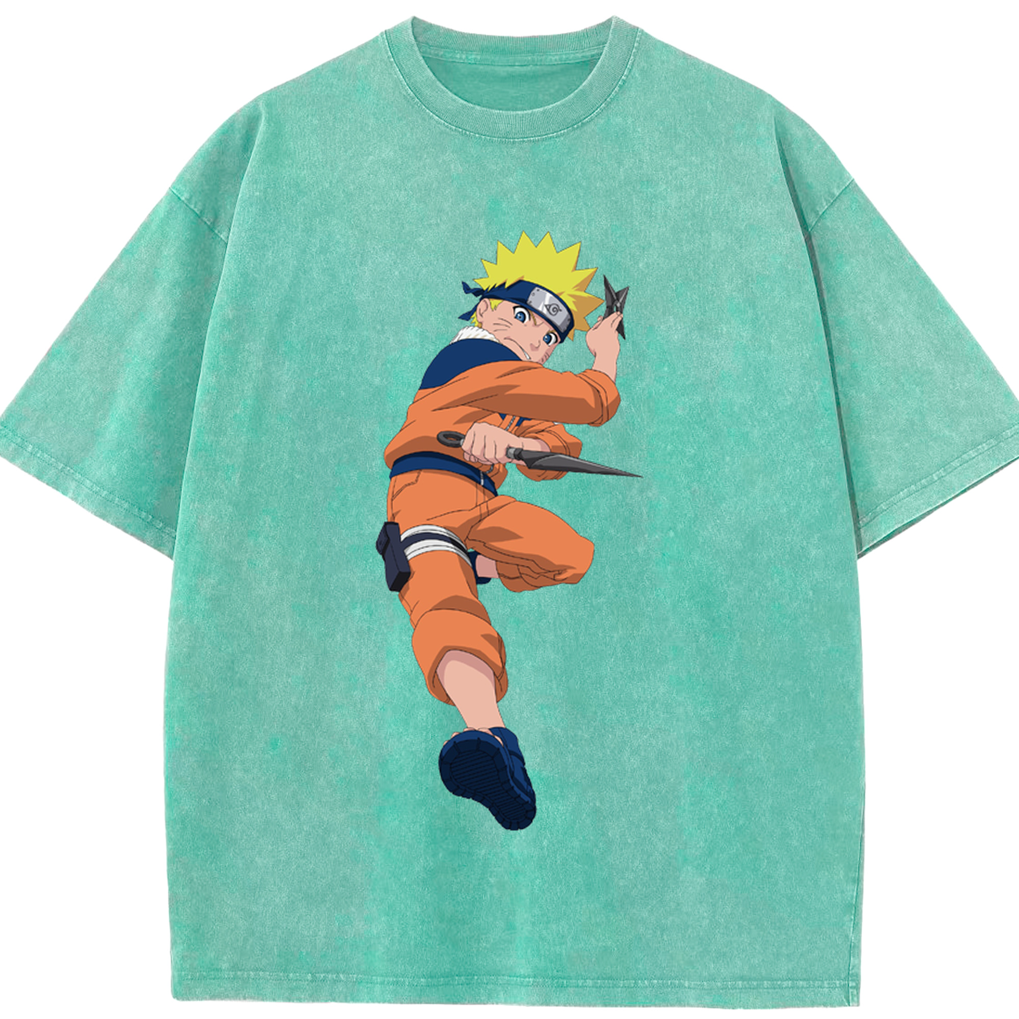 （画像用） NARUTO -ナルト- うずまき ナルト Uzumaki Naruto 綿100% ヴィンテージ風 半袖Tシャツ（フロントプリント）